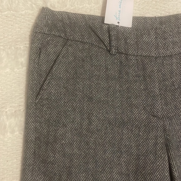 Terra Michaels herringbone pants charcoal gray soft flare legs women size 6 - Picture 3 of 15